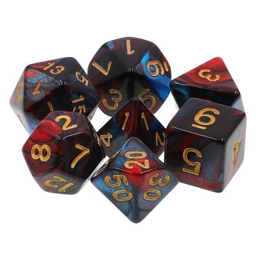 TMG - 7 Piece Dargon's Dice - Red Son (Red/Blue Fusion) available at 401 Games Canada