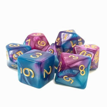 TMG - 7 Piece Dargon's Dice - Sage Blood (Blue/Purple Fusion) available at 401 Games Canada