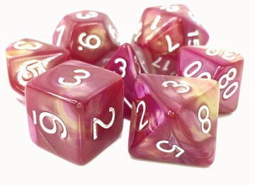 TMG - 7 Piece Dargon's Dice - Sharazad's Tale (Yellow/Rose Fusion) available at 401 Games Canada