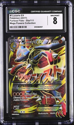 M Lucario EX- Furious Fists - Holo - CGC NM/Mint 8