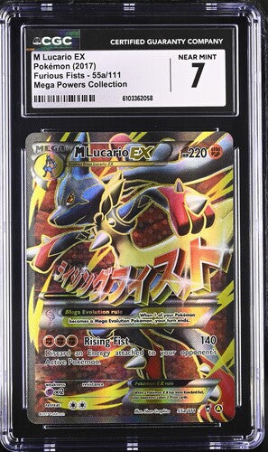 M Lucario EX- Furious Fists - Holo - CGC Near Mint 7