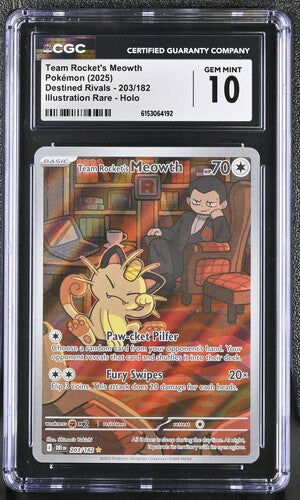 Team Rocket's Meowth - Destined Rivals - Illustration Rare - Gem Mint 10