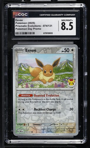 Eevee - 074/131 - Pokemon Day Promo 2025 - CGC NM-MT+ 8.5