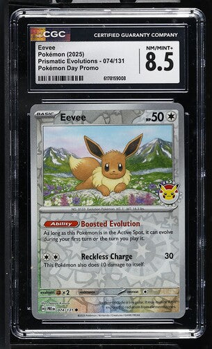 Eevee - 074/131 - Pokemon Day Promo 2025 - CGC NM-MT+ 8.5