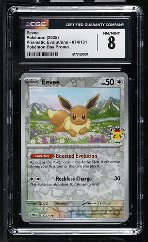 Eevee - 074/131 - Pokemon Day Promo 2025 - CGC NM-MT 8