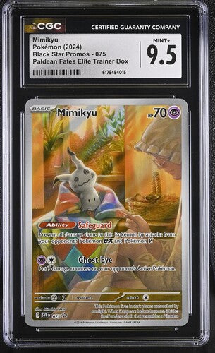 MIMIKYU (075) - POKEMON SVP EN-ME BLACK STAR PROMO - PALDEAN FATES ETB - CGC MINT+ 9.5