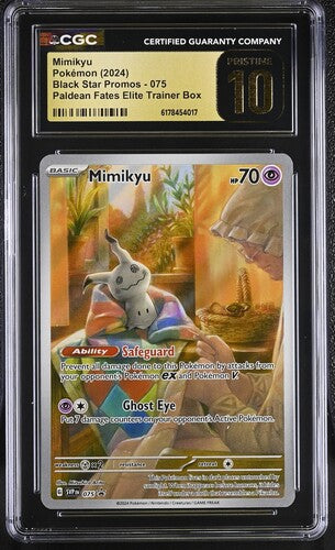 MIMIKYU (075) - POKEMON SVP EN-ME BLACK STAR PROMO - PALDEAN FATES ETB - CGC PRISTINE 10
