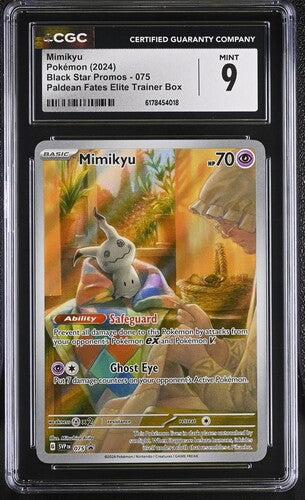 MIMIKYU (075) - POKEMON SVP EN-ME BLACK STAR PROMO - PALDEAN FATES ETB - CGC MINT 9