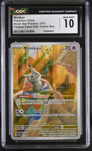 MIMIKYU (075) - POKEMON SVP EN-ME BLACK STAR PROMO - PALDEAN FATES ETB - CGC GEM MINT 10