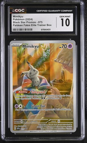 MIMIKYU (075) - POKEMON SVP EN-ME BLACK STAR PROMO - PALDEAN FATES ETB - CGC GEM MINT 10