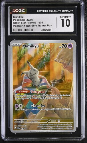 MIMIKYU (075) - POKEMON SVP EN-ME BLACK STAR PROMO - PALDEAN FATES ETB - CGC GEM MINT 10
