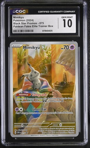 MIMIKYU (075) - POKEMON SVP EN-ME BLACK STAR PROMO - PALDEAN FATES ETB - CGC GEM MINT 10