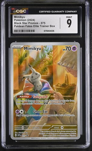 MIMIKYU (075) - POKEMON SVP EN-ME BLACK STAR PROMO - PALDEAN FATES ETB - CGC MINT 9