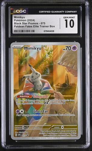 MIMIKYU (075) - POKEMON SVP EN-ME BLACK STAR PROMO - PALDEAN FATES ETB - CGC GEM MINT 10