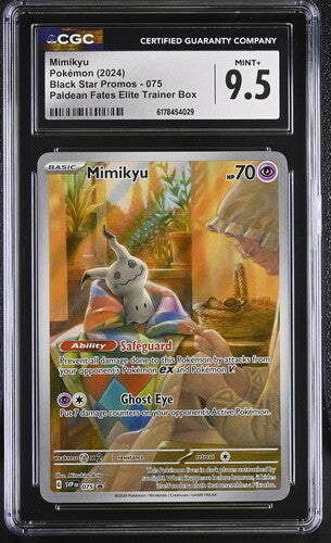 MIMIKYU (075) - POKEMON SVP EN-ME BLACK STAR PROMO - PALDEAN FATES ETB - CGC MINT+ 9.5