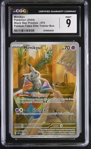 MIMIKYU (075) - POKEMON SVP EN-ME BLACK STAR PROMO - PALDEAN FATES ETB - CGC MINT 9