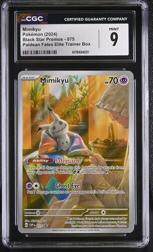 MIMIKYU (075) - POKEMON SVP EN-ME BLACK STAR PROMO - PALDEAN FATES ETB - CGC MINT 9