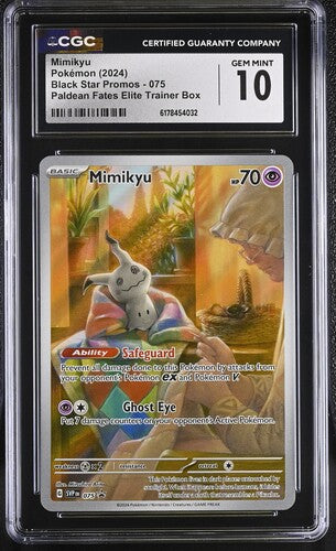MIMIKYU (075) - POKEMON SVP EN-ME BLACK STAR PROMO - PALDEAN FATES ETB - CGC GEM MINT 10
