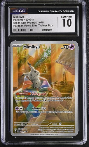 MIMIKYU (075) - POKEMON SVP EN-ME BLACK STAR PROMO - PALDEAN FATES ETB - CGC GEM MINT 10 (Copy)