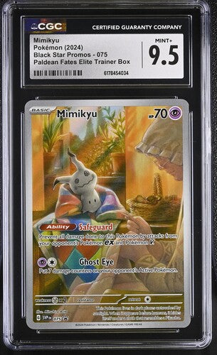 MIMIKYU (075) - POKEMON SVP EN-ME BLACK STAR PROMO - PALDEAN FATES ETB - CGC MINT+ 9.5