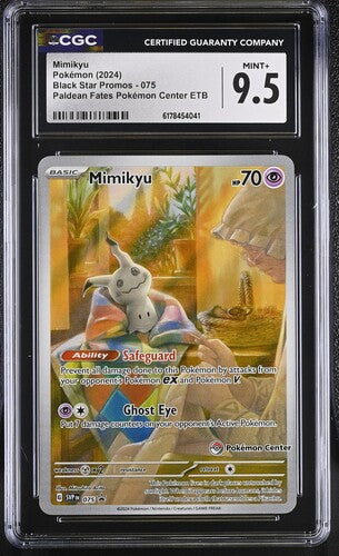 MIMIKYU (075) - POKEMON SVP EN-ME BLACK STAR PROMO - PALDEAN FATES POKEMON CENTER ETB - CGC MINT+ 9.5