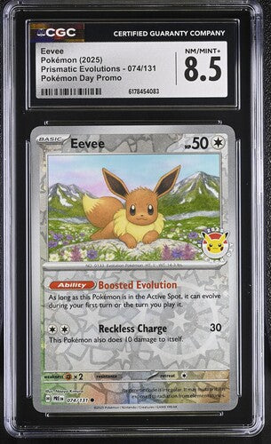 Eevee - 074/131 - Pokemon Day Promo 2025 - CGC NM-MT+ 8.5
