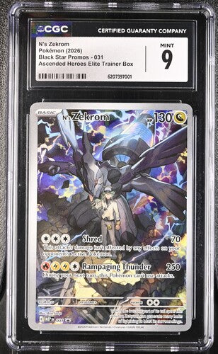 N'S ZEKROM (031) - POKEMON MEP EN-ME BLACK STAR PROMO - ASCENDED HEROES ETB - CGC MINT 9