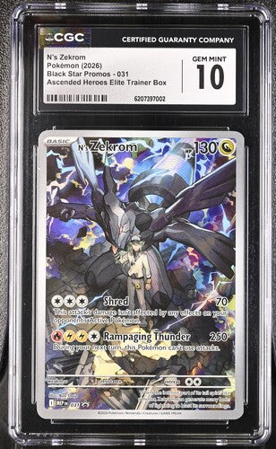 N'S ZEKROM (031) - POKEMON MEP EN-ME BLACK STAR PROMO - ASCENDED HEROES ETB - CGC GEM MINT 10