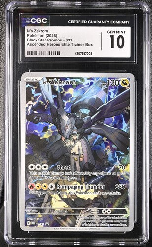 N'S ZEKROM (031) - POKEMON MEP EN-ME BLACK STAR PROMO - ASCENDED HEROES ETB - CGC GEM MINT 10