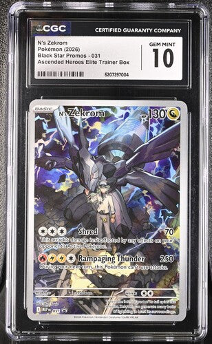 N'S ZEKROM (031) - POKEMON MEP EN-ME BLACK STAR PROMO - ASCENDED HEROES ETB - CGC GEM MINT 10