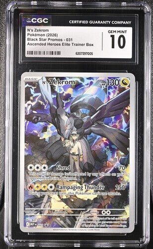 N'S ZEKROM (031) - POKEMON MEP EN-ME BLACK STAR PROMO - ASCENDED HEROES ETB - CGC GEM MINT 10