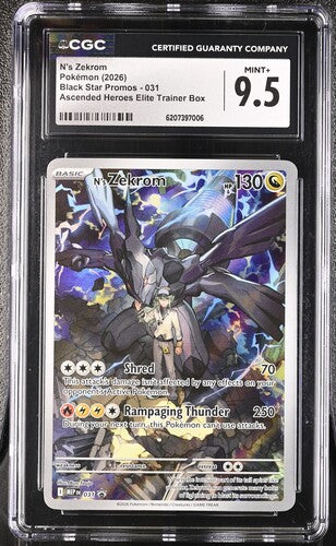 N'S ZEKROM (031) - POKEMON MEP EN-ME BLACK STAR PROMO - ASCENDED HEROES ETB - CGC MINT+ 9.5