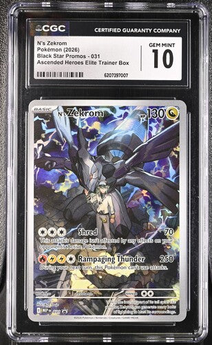 N'S ZEKROM (031) - POKEMON MEP EN-ME BLACK STAR PROMO - ASCENDED HEROES ETB - CGC GEM MINT 10