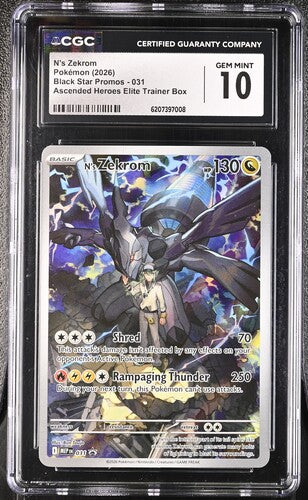 N'S ZEKROM (031) - POKEMON MEP EN-ME BLACK STAR PROMO - ASCENDED HEROES ETB - CGC GEM MINT 10