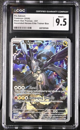 N'S ZEKROM (031) - POKEMON MEP EN-ME BLACK STAR PROMO - ASCENDED HEROES ETB - CGC MINT+ 9.5