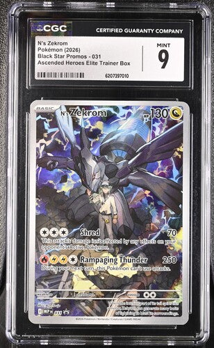 N'S ZEKROM (031) - POKEMON MEP EN-ME BLACK STAR PROMO - ASCENDED HEROES ETB - CGC MINT 9