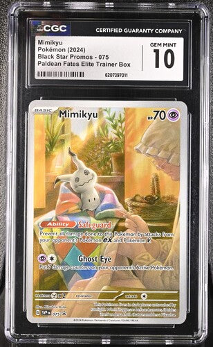 MIMIKYU (075) - POKEMON SVP EN-ME BLACK STAR PROMO - PALDEAN FATES ETB - CGC GEM MINT 10