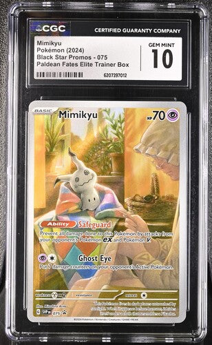 MIMIKYU (075) - POKEMON SVP EN-ME BLACK STAR PROMO - PALDEAN FATES ETB - CGC GEM MINT 10