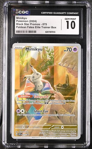 MIMIKYU (075) - POKEMON SVP EN-ME BLACK STAR PROMO - PALDEAN FATES ETB - CGC GEM MINT 10