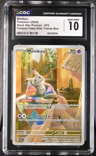 MIMIKYU (075) - POKEMON SVP EN-ME BLACK STAR PROMO - PALDEAN FATES ETB - CGC GEM MINT 10