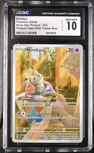 MIMIKYU (075) - POKEMON SVP EN-ME BLACK STAR PROMO - PALDEAN FATES ETB - CGC GEM MINT 10