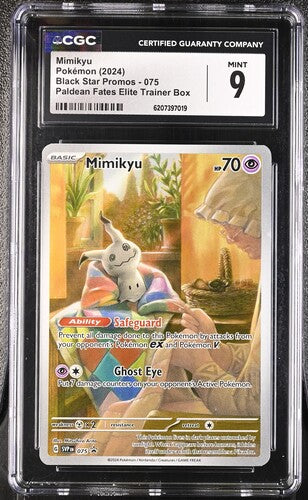 MIMIKYU (075) - POKEMON SVP EN-ME BLACK STAR PROMO - PALDEAN FATES ETB - CGC MINT 9