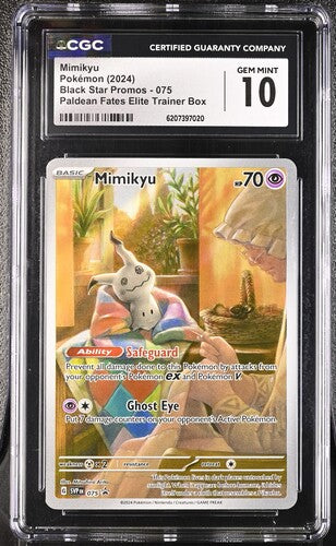 MIMIKYU (075) - POKEMON SVP EN-ME BLACK STAR PROMO - PALDEAN FATES ETB - CGC GEM MINT 10