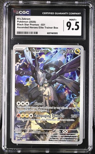 N'S ZEKROM (031) - POKEMON MEP EN-ME BLACK STAR PROMO - ASCENDED HEROES ETB - CGC MINT+ 9.5
