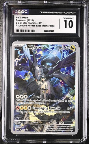N'S ZEKROM (031) - POKEMON MEP EN-ME BLACK STAR PROMO - ASCENDED HEROES ETB - CGC GEM MINT 10