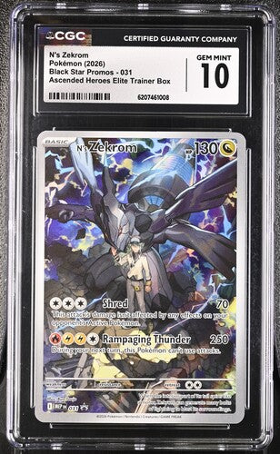 N'S ZEKROM (031) - POKEMON MEP EN-ME BLACK STAR PROMO - ASCENDED HEROES ETB - CGC GEM MINT 10