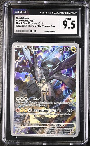 N'S ZEKROM (031) - POKEMON MEP EN-ME BLACK STAR PROMO - ASCENDED HEROES ETB - CGC MINT + 9.5