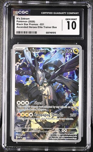 N'S ZEKROM (031) - POKEMON MEP EN-ME BLACK STAR PROMO - ASCENDED HEROES ETB - CGC GEM MINT 10