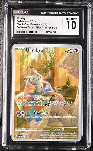 MIMIKYU (075) - POKEMON SVP EN-ME BLACK STAR PROMO - PALDEAN FATES ETB - CGC GEM MINT 10