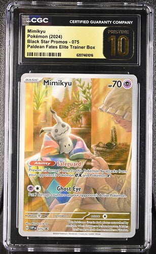 MIMIKYU (075) - POKEMON SVP EN-ME BLACK STAR PROMO - PALDEAN FATES ETB - CGC PRISTINE 10